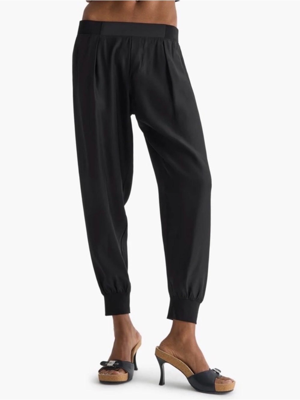 ATM Anthony Thomas Melillo Black Silk Joggers | Size XS
